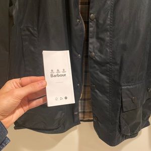 Men's Barbour Wax Jacket, Navy. Size 42